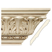 CR13MDF_7" CROWN, ACANTHUS & RUNNING COIN, MDF