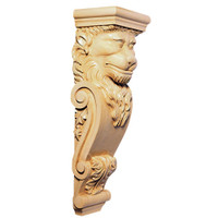 CRV5091LW_26" Lions Head Corbel Lindenwood 1ea 2bx