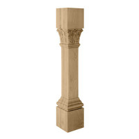 CLM7014RO_6" Sq Ionic Acanthus Column Red Oak