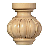 FT6292MA_4 1/2" Fluted Bun Foot 1ea 10bx Maple