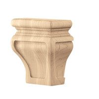 FT7010HRO_4" Sq Bun Foot Split Red Oak