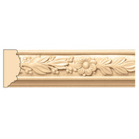 MLD5946MA_1 1/2" Laurel w/ Rosette Panel Mould 8' pc Maple