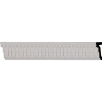 3 1/8"H x 1"P x 96 1/8"L, (1 1/4" Repeat), Kepler Dentil with Bead Chair Rail
