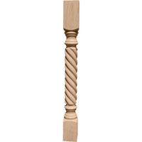 3 3/4"W x 3 3/4"D x 35 1/2"H Hamilton Rope Cabinet Column (Top Block: 6 1/8", Bottom Block: 7 1/8")