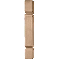 3 3/4"W x 3 3/4"D x 35 1/2"H Kent Raised Panel Cabinet Column (Top Block: 6 1/8", Bottom Block: 7 1/8"), Maple