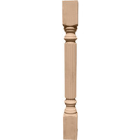3 3/4"W x 3 3/4"D x 35 1/2"H Raymond Reeded Cabinet Column (Top Block: 6 1/8", Bottom Block: 7 1/8"), Cherry