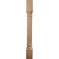 3 3/4"W x 3 3/4"D x 35 1/2"H Richmond Fluted Cabinet Column (Top Block: 6 1/8", Bottom Block: 7 1/8"), Maple