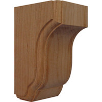 3 1/2"W x 4"D x 6 1/2"H Capistrano Mission Corbel, Alder