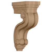 3 3/8"W x 6 1/2"D x 10 1/2"H Los Angeles Hollow Back Corbel, Red Oak