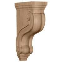 3 7/8"W x 8"D x 13"H Boston Traditional Scroll Corbel, Walnut