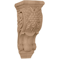 4 7/8"W x 5 1/2"D x 10 7/8"H Medium Grape Bunches Corbel, Maple