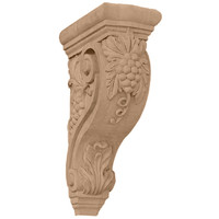 4 1/4"W x 8"D x 13 1/4"H Devon Grapes & Vines Corbel, Lindenwood