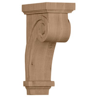 3 1/4"W x 5"D x 9"H Scroll Corbel, Alder