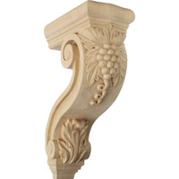 4 1/4"W x 8"D x 13 1/4"H Holmdel Grapes & Vines Corbel, Cherry