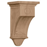 5"W x 5"D x 9"H Arts and Crafts Corbel, Rubberwood