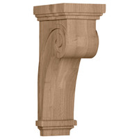 5 1/2"W x 8 1/4"D x 16"H Scroll Corbel, Cherry