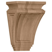 6"W x 4"D x 9"H Arts and Crafts Corbel, Alder