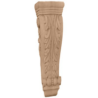 8 1/4"W x 4 3/4"D x 35"H Extra Large Farmingdale Acanthus Pilaster Corbel, Lindenwood