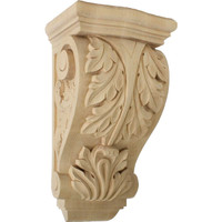 8"W x 6 1/2"D x 15"H Large Farmingdale Acanthus Corbel, Maple