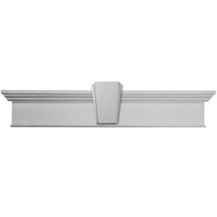 24" Bottom Width x 28" Top Width x 7 1/4"H x 3/4"P Crosshead w/ Deco Keystone and Bottom Trim