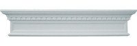 9 3/4"H x 44 7/8"W x 3 1/2"P Federal Crosshead with Dentil Trim, Panel, and Bottom Trim