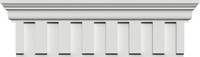 68" Bottom Width x 72 3/4" Top Width x 9 3/8"H x 7/8"P Dentil Crosshead