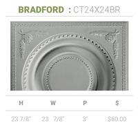 23 7/8"W x 23 7/8"H x 3"P Bradford Ceiling Tile