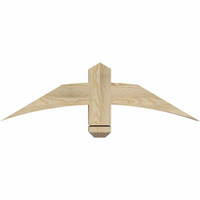 36"W x 10"H x 04"D x 4"F, 07/12 Pitch, Bellingham Rough Sawn Timber Gable Bracket, Douglas Fir