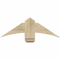 36"W x 12"H x 04"D x 6"F, 08/12 Pitch, Bellingham Rough Sawn Timber Gable Bracket, Douglas Fir
