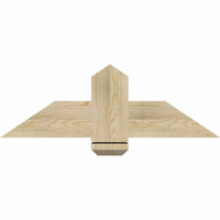 36"W x 12"H x 04"D x 6"F, 08/12 Pitch, Eugene Rough Sawn Timber Gable Bracket, Douglas Fir