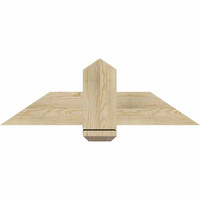 36"W x 12"H x 06"D x 6"F, 08/12 Pitch, Eugene Rough Sawn Timber Gable Bracket, Douglas Fir