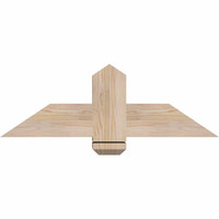 36"W x 12"H x 5 1/2"D x 5 1/2"F, 08/12 Pitch, Eugene Smooth Timber Gable Bracket, Douglas Fir
