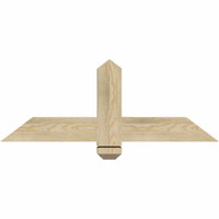 36"W x 13"H x 04"D x 4"F, 09/12 Pitch, Eugene Rough Sawn Timber Gable Bracket, Douglas Fir