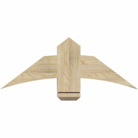 36"W x 13"H x 04"D x 6"F, 09/12 Pitch, Bellingham Rough Sawn Timber Gable Bracket, Douglas Fir