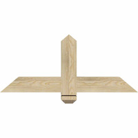 36"W x 15"H x 04"D x 4"F, 10/12 Pitch, Eugene Rough Sawn Timber Gable Bracket, Douglas Fir
