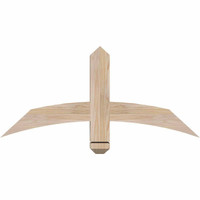 36"W x 16"H x 3 1/2"D x 3 1/2"F, 11/12 Pitch, Bellingham Smooth Timber Gable Bracket, Douglas Fir