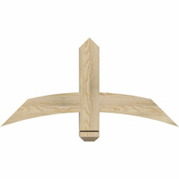 36"W x 18"H x 04"D x 4"F, 12/12 Pitch, Bellingham Rough Sawn Timber Gable Bracket, Douglas Fir