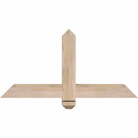 36"W x 18"H x 3 1/2"D x 3 1/2"F, 12/12 Pitch, Eugene Smooth Timber Gable Bracket, Douglas Fir