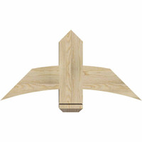 36"W x 18"H x 06"D x 6"F, 12/12 Pitch, Bellingham Rough Sawn Timber Gable Bracket, Douglas Fir