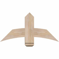 36"W x 18"H x 5 1/2"D x 5 1/2"F, 12/12 Pitch, Bellingham Smooth Timber Gable Bracket, Douglas Fir