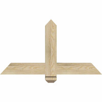 36"W x 19"H x 04"D x 4"F, 13/12 Pitch, Eugene Rough Sawn Timber Gable Bracket, Douglas Fir