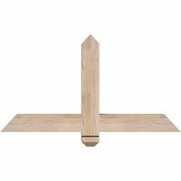 36"W x 19"H x 3 1/2"D x 3 1/2"F, 13/12 Pitch, Eugene Smooth Timber Gable Bracket, Douglas Fir