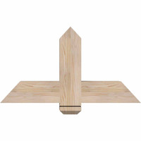 36"W x 19"H x 5 1/2"D x 5 1/2"F, 13/12 Pitch, Eugene Smooth Timber Gable Bracket, Douglas Fir