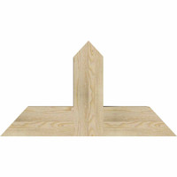 36"W x 19"H x 06"D x 6"F, 13/12 Pitch, Portland Rough Sawn Timber Gable Bracket, Douglas Fir