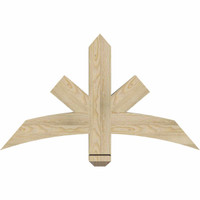 36"W x 21"H x 04"D x 4"F, 14/12 Pitch, Alberta Rough Sawn Timber Gable Bracket, Douglas Fir