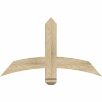 36"W x 21"H x 04"D x 4"F, 14/12 Pitch, Bellingham Rough Sawn Timber Gable Bracket, Douglas Fir