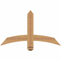 36"W x 21"H x 3 1/2"D x 3 1/2"F, 14/12 Pitch, Bellingham Smooth Timber Gable Bracket, Western Red Cedar