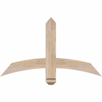 36"W x 21"H x 3 1/2"D x 3 1/2"F, 14/12 Pitch, Bellingham Smooth Timber Gable Bracket, Douglas Fir