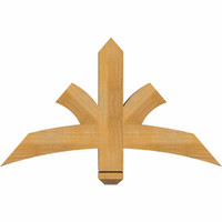 36"W x 21"H x 04"D x 4"F, 14/12 Pitch, Davenport Rough Sawn Timber Gable Bracket, Western Red Cedar