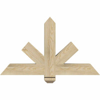 36"W x 21"H x 04"D x 4"F, 14/12 Pitch, Kennewick Rough Sawn Timber Gable Bracket, Douglas Fir